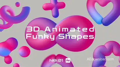 3D Animated Funky Shapes Elements template preview