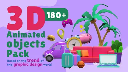 3D Animated Objects Pack Elements template preview