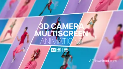 3D Camera Multiscreen Animations Video Displays template preview
