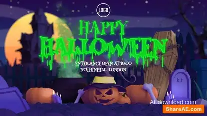 Videohive 3D Cartoon Halloween Intro Openers template preview