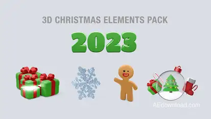 3D Christmas Elements Pack Elements template preview