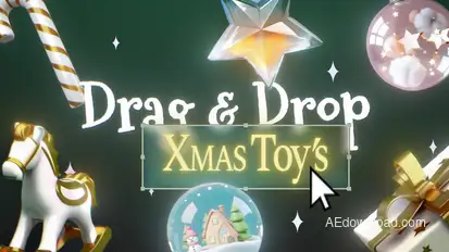 3D Christmas Toys Video Displays template preview