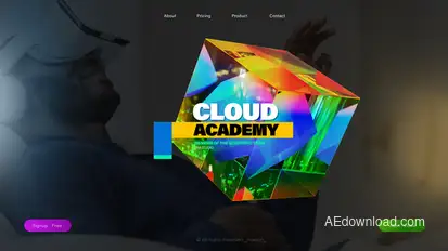 3D Cube Glass Colorful Computer Science Lower Thirds Elements template preview