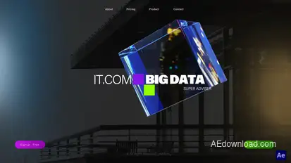 3D Cube Glass Computer Science Lower Thirds Elements template preview