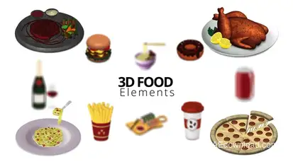 3D Food Elements Elements template preview