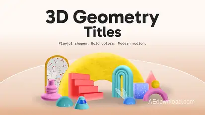 3D Geometry Titles Titles template preview