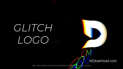 3D Glitch Logo Logo Stings template preview