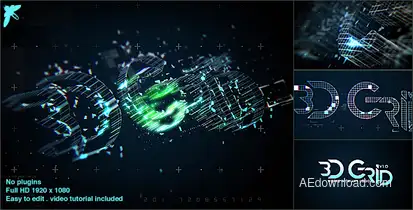 3D Grid Logo Logo Stings template preview