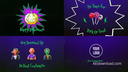 3D Halloween Intro Logo Stings template preview