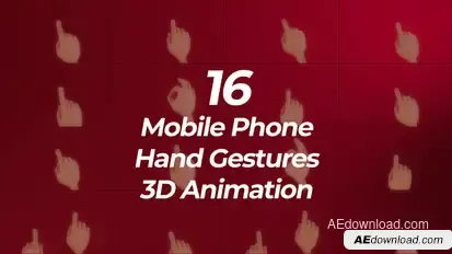 3D Hand Touch Gestures for Smartphone Elements template preview