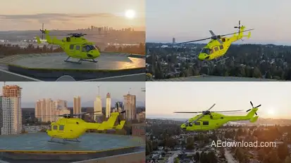 3D Helicopter Mockup Animation Product Promo template preview