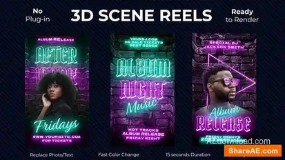 3D Instagram Reels Openers template preview