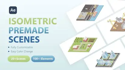 3D Isometric Scenes Video Displays template preview