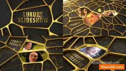 3d Luxury Golden Slideshow Openers template preview