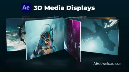 3D Media Displays for After Effects Video Displays template preview