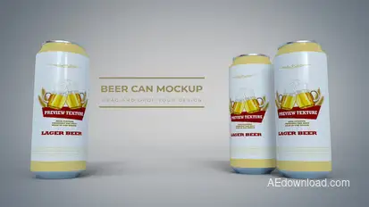 3D Mockup Beer Can Product Promo template preview