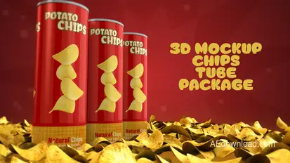 3D Mockup Chips Tubes Product Promo template preview