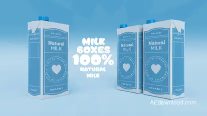 3D Mockup Milk Box Product Promo template preview