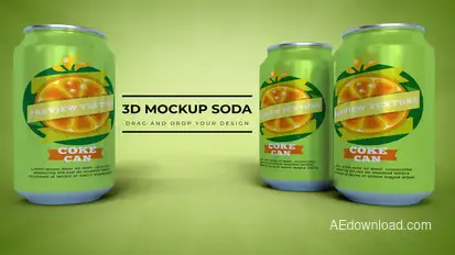 3D Mockup Soda Can Product Promo template preview