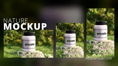 3D Nature Product Mockup plus Vertical Product Promo template preview
