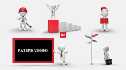 3D People Animations 10 Elements template preview
