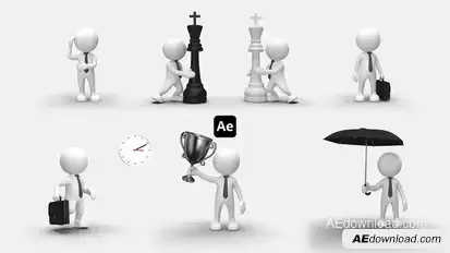 3D People Animations 3 Elements template preview