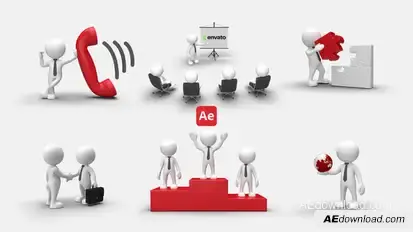 3D People Animations 5 Elements template preview