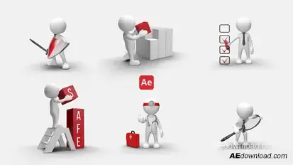 3D People Animations 6 Elements template preview