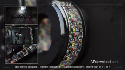 3D Photo Bevel Logo Stings template preview