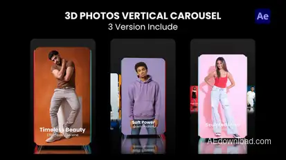 3D Photo Vertical Carousel broadcast-packages template preview