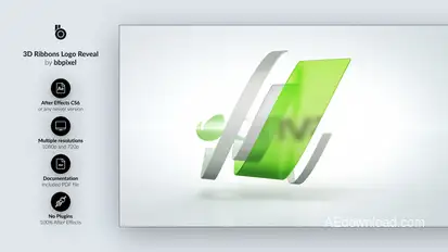 3D Ribbons Logo Reveal Logo Stings template preview