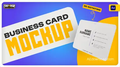 3D Rotating Business Card Mockup Product Promo template preview