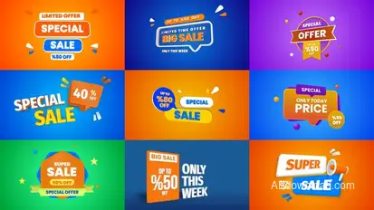 3D Sale Banners Titles template preview