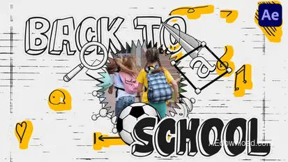 3D Sketch School Time Intro Openers template preview