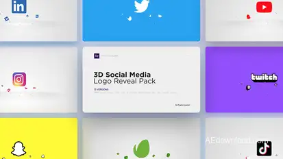 3D Social Media Logo Reveal Pack Logo Stings template preview