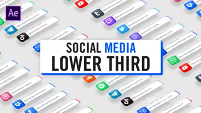 3D Social Media Lower Thirds broadcast-packages template preview