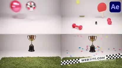 3D Sport Attributes Scene for After Effects Openers template preview