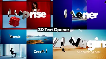 3D Text Promo Opener Video Displays template preview
