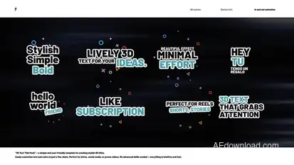 3D Text Titles Animation | AE Titles template preview