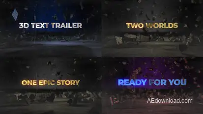 3D Texts Trailer With Explosion Shatter Titles template preview