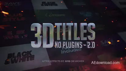 3D Titles - No Plugins 2.0 Titles template preview