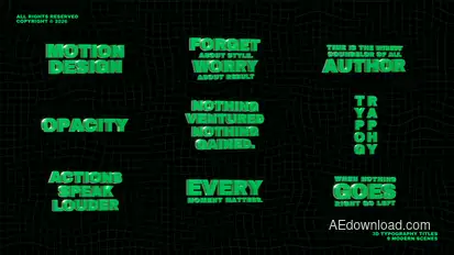 3D Typography Titles Titles template preview