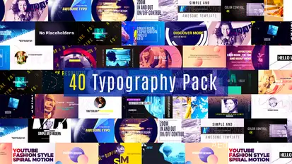 40 Typography Pack broadcast-packages template preview
