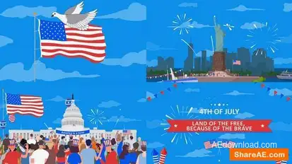 4th Of July Independence Day Intro Openers template preview