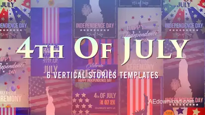 4th of July Independence Day Stories broadcast-packages template preview