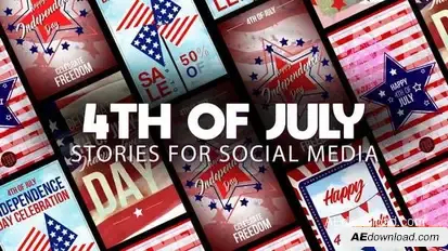 4th of July Stories Openers template preview