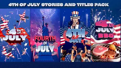 4th of July Titles and Stories Pack Elements template preview