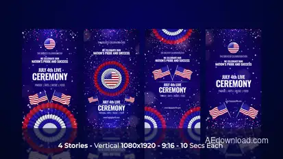 4th of July USA Independence Day Celebration Stories Openers template preview