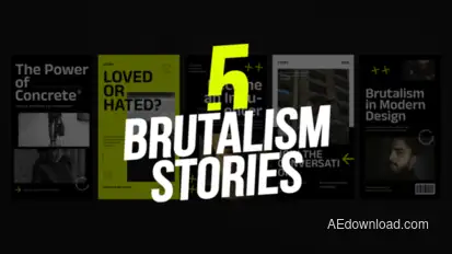 5 Brutalism Stories Product Promo template preview