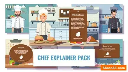 5 Concepts Flat Character Cook in Kitchen Openers template preview